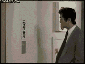 Funny Japanese Scurry Up Stairs GIF 