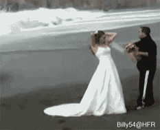 Funny Wedding At The Beach Picture Taking Fail GIF | GIFDB.com
