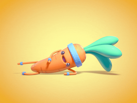 Funny Workout Carrot Animation GIF 