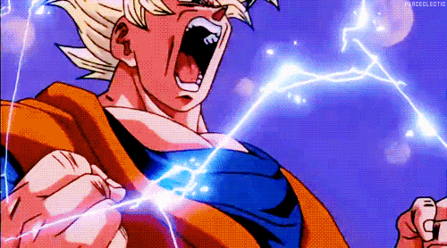 Goku Super Saiyan Powers Lightning GIF | GIFDB.com