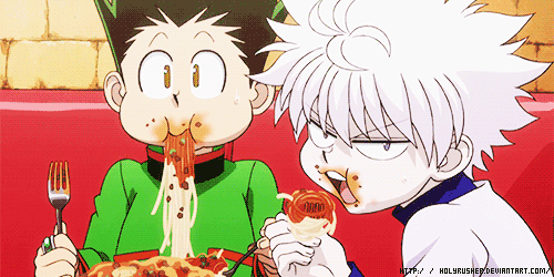 Gon Eating With Killua Hunter X Hunter GIF | GIFDB.com