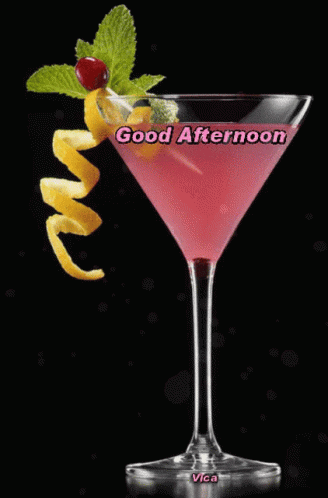 Good Afternoon Cosmopolitan Drink GIF | GIFDB.com