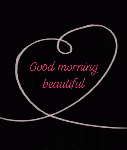 Good Morning Beautiful Black Pink Heart GIF | GIFDB.com