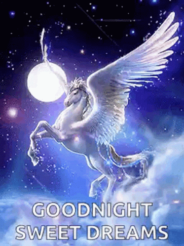 Good Night And Sweet Dreams Night Sky Pegasus GIF | GIFDB.com