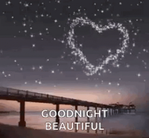Goodnight Beautiful Heart Stars Love GIF | GIFDB.com