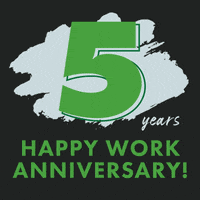 Green 5th Year Work Anniversary Design Artwork GIF | GIFDB.com