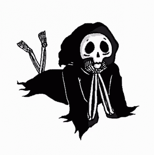 Grim Reaper Skeleton Waiting GIF | GIFDB.com