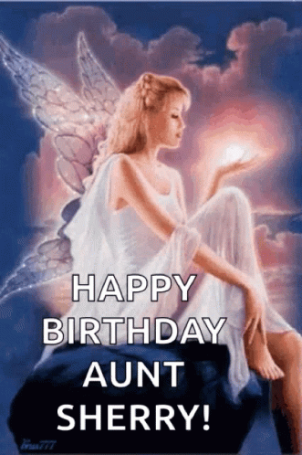 Happy Birthday Auntie Beautiful Angel Greeting GIF | GIFDB.com