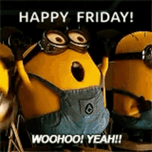 Happy Friday Funny Minion Celebrating GIF | GIFDB.com