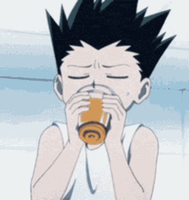 Hunter X Hunter Gon Drinking GIF