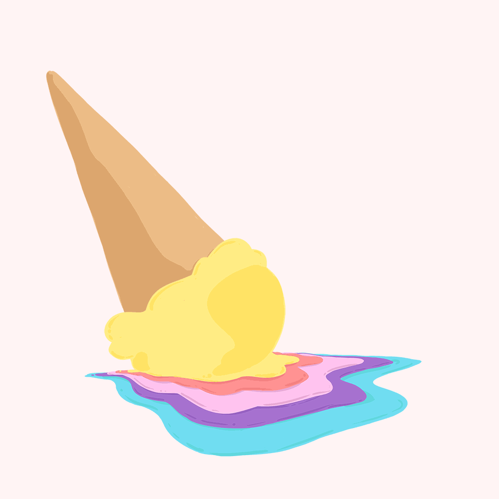 I'm Melting Rainbow Ice Cream Animation GIF