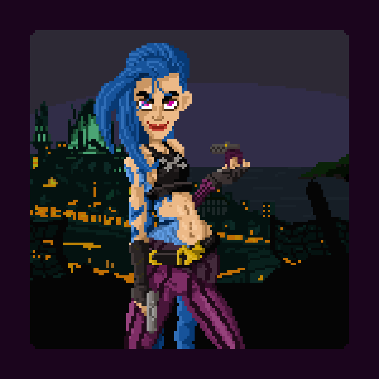 Jinx Grenade Pixel Art GIF