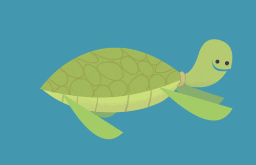 Just Keep Swimming Cute Turtle Animation GIF 