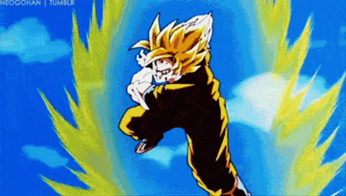 Kamehameha Wave Goku Blasts Cell GIF | GIFDB.com