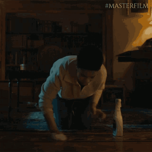 Lady Cleaning And Wiping Hard The Floors GIF