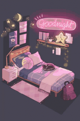 Lofi Aesthetic Bedroom Good Night GIF | GIFDB.com