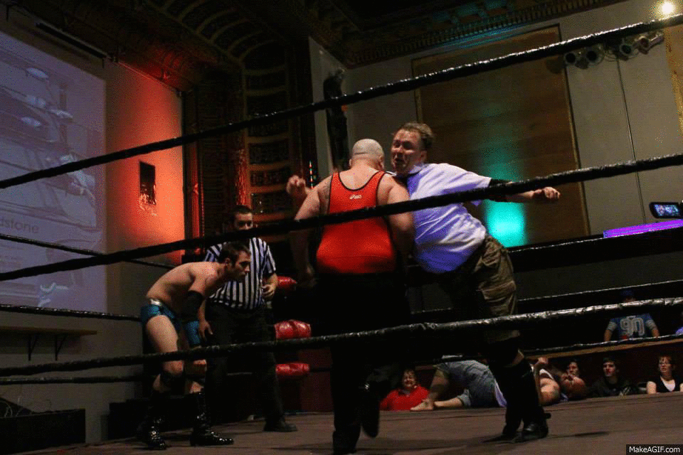 Nerd Wrestling Ring Punch Loop GIF