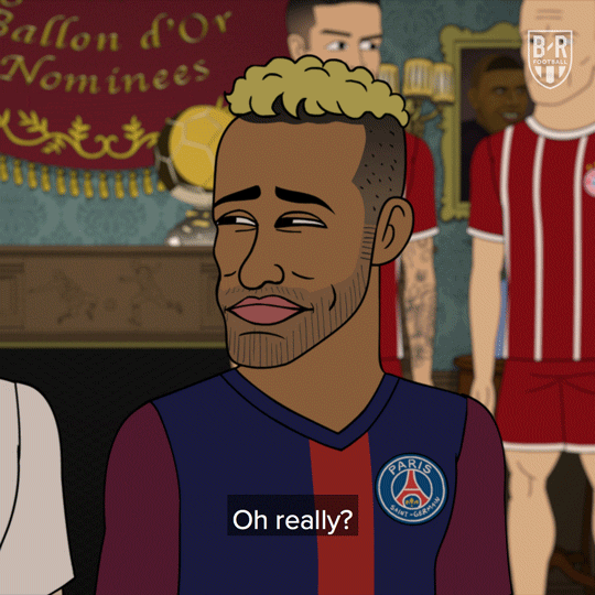 Neymar Jr. Football Cartoon Oh Really GIF 