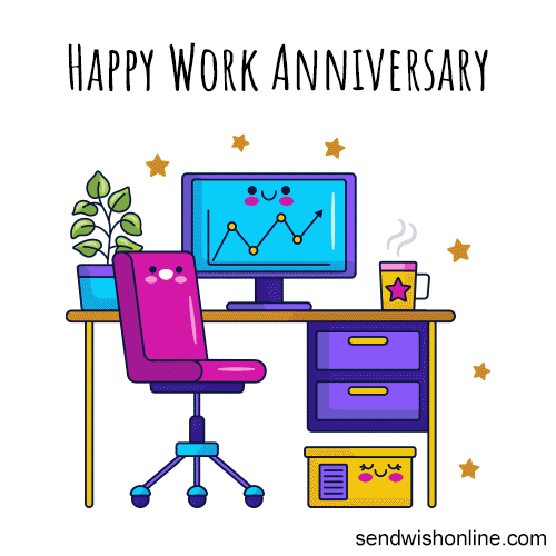 Office Set Up For Work Anniversary Celebration GIF 