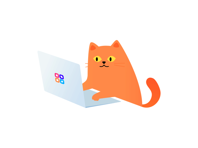 Orange Cat Typing Happily GIF