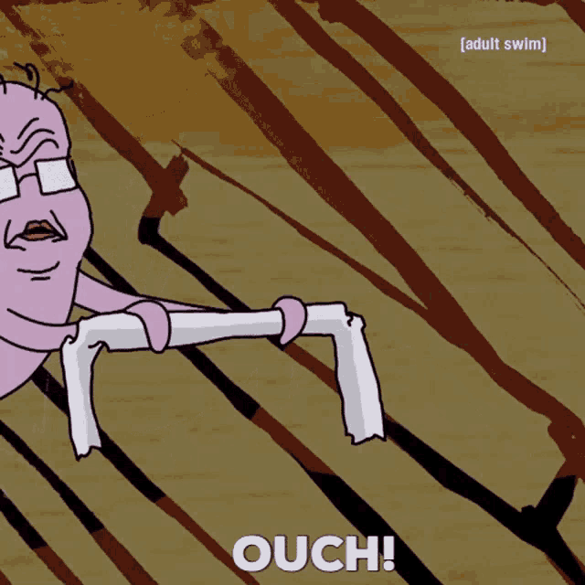 Ouch Adult Swim Broken Legs Cartoon GIF