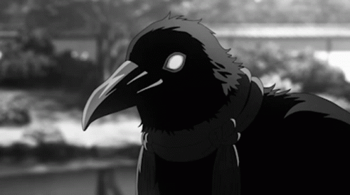 Petting Anime Crow GIF | GIFDB.com
