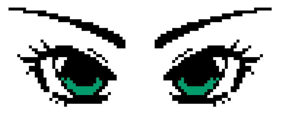 Pixelated Blinking Eyes Changing Colors GIF 