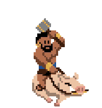 Pixelated Hog Rider Running GIF | GIFDB.com