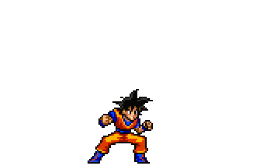Pixilated Goku Win Gesture GIF