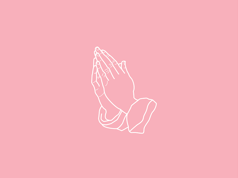 Praying Hands Blinking Pastel Colors Animation GIF