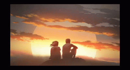 Sunset  My First Anime Style Landscape Animation on Make a GIF