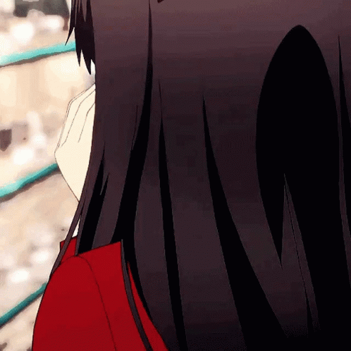 Rin Tohsaka Turned Around Deligtfully GIF | GIFDB.com