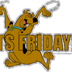 Scooby Doo Celebrating Almost Friday Graphic Art GIF | GIFDB.com