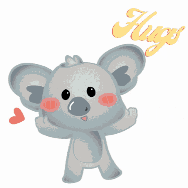 Sending Ghost Hugs Cute Koala Cartoon Love GIF 