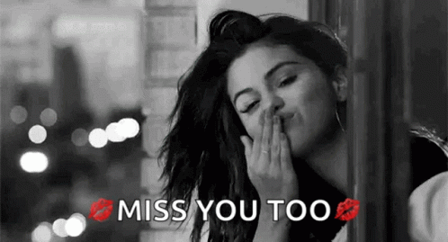 Singer Selena Gomez Flying Kiss Miss You Too GIF | GIFDB.com