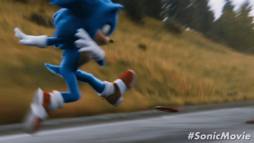 Sonic The Hedgehog Running Fast Slide Sparks GIF 