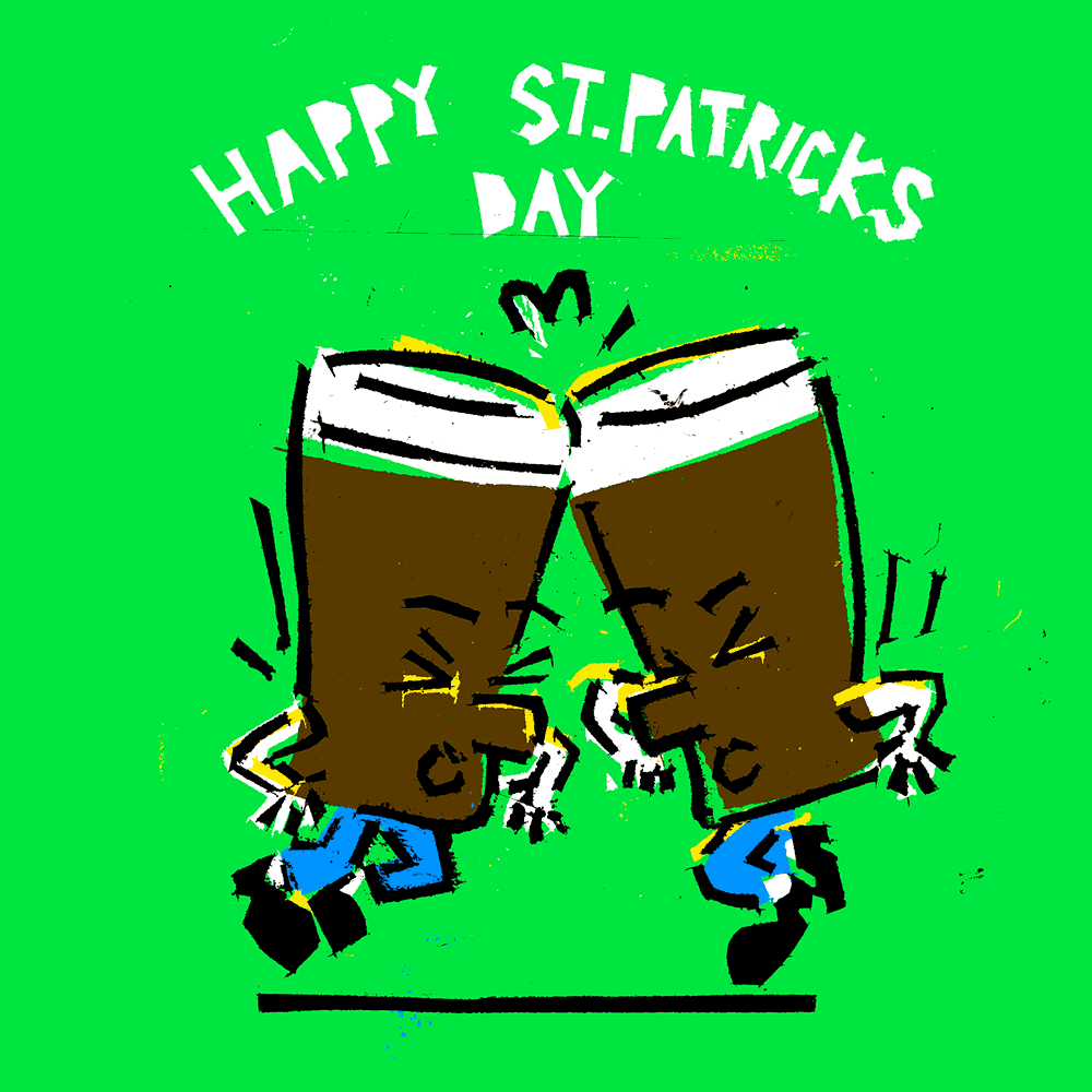 St Patrick's Day Beers Clinking GIF