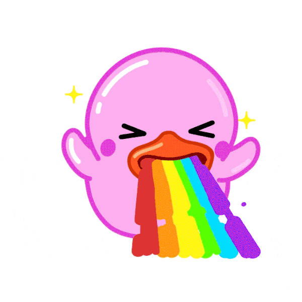 Telegram Utya Duck Rainbow Vomit GIF 