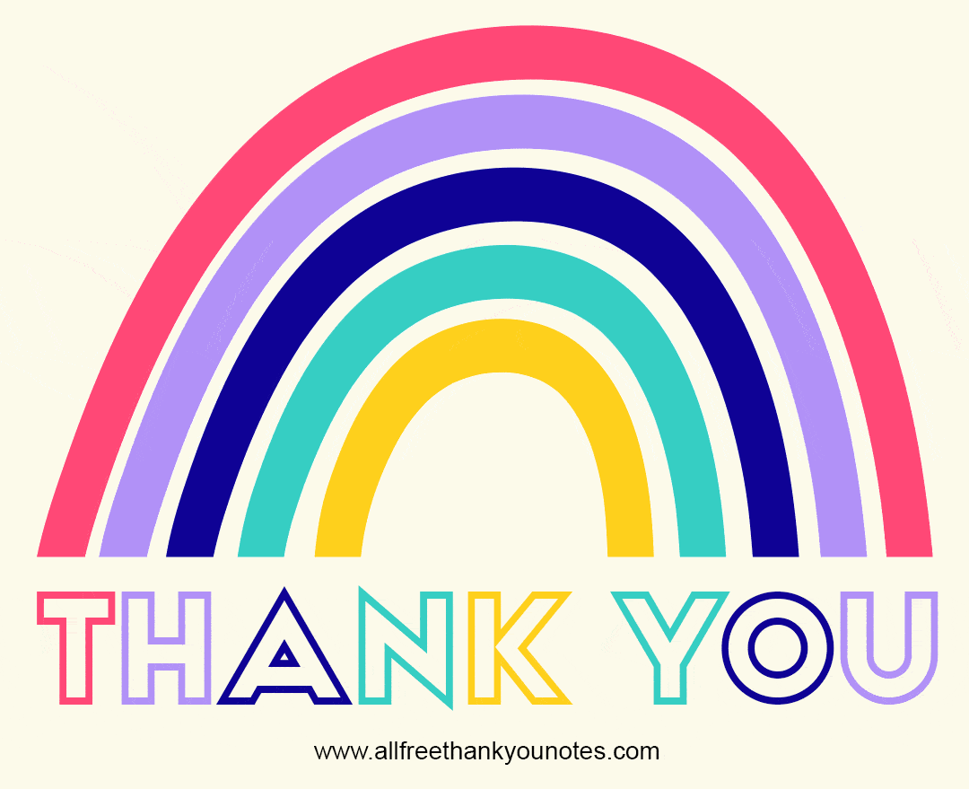 Thank You Cute Glowing Rainbow Design GIF | GIFDB.com