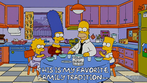 The Simpsons Having Family Dinner GIF 