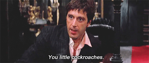 Tony Montana You Little Cockroaches GIF | GIFDB.com