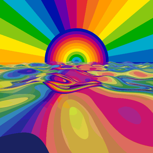Trippy Rainbow Color Sunset GIF 