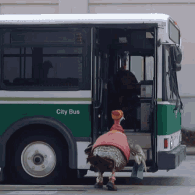 Turkey commercial getting on the bus gif gifdb