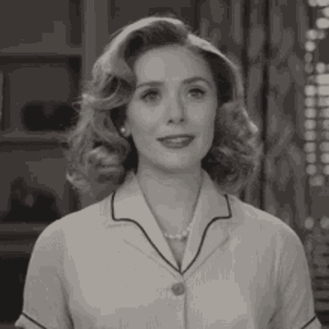 Wanda Maximoff Black And White Vintage Look GIF