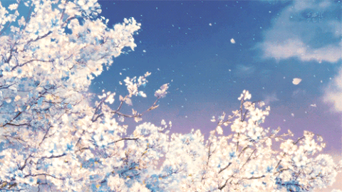 Wind Blowing Sakura Tree Anime Scenery GIF | GIFDB.com