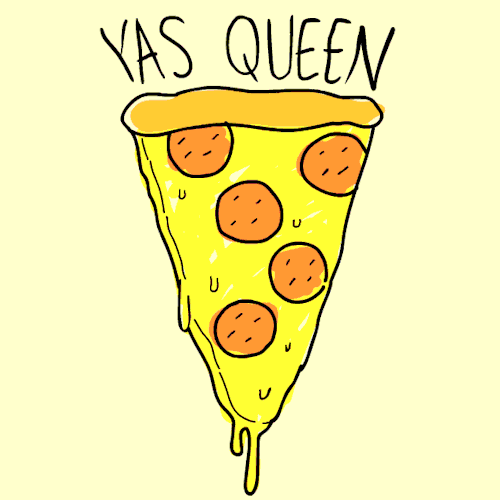 Yas Queen Pizza Animated Art GIF