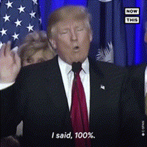 Donald Trump Say He Is 100 Percent Sure GIF