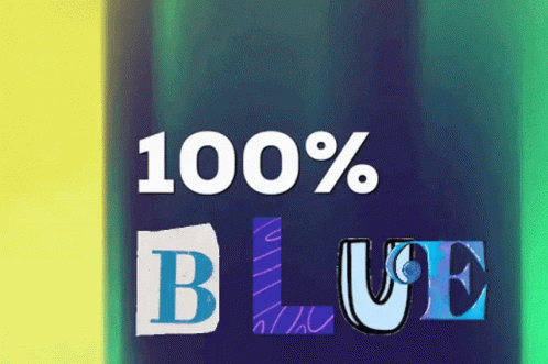 100% Blue Poster White Letters