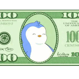100 Dollar Bill With Penguin