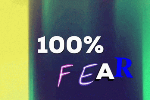 100% Fear Sign in White Letters